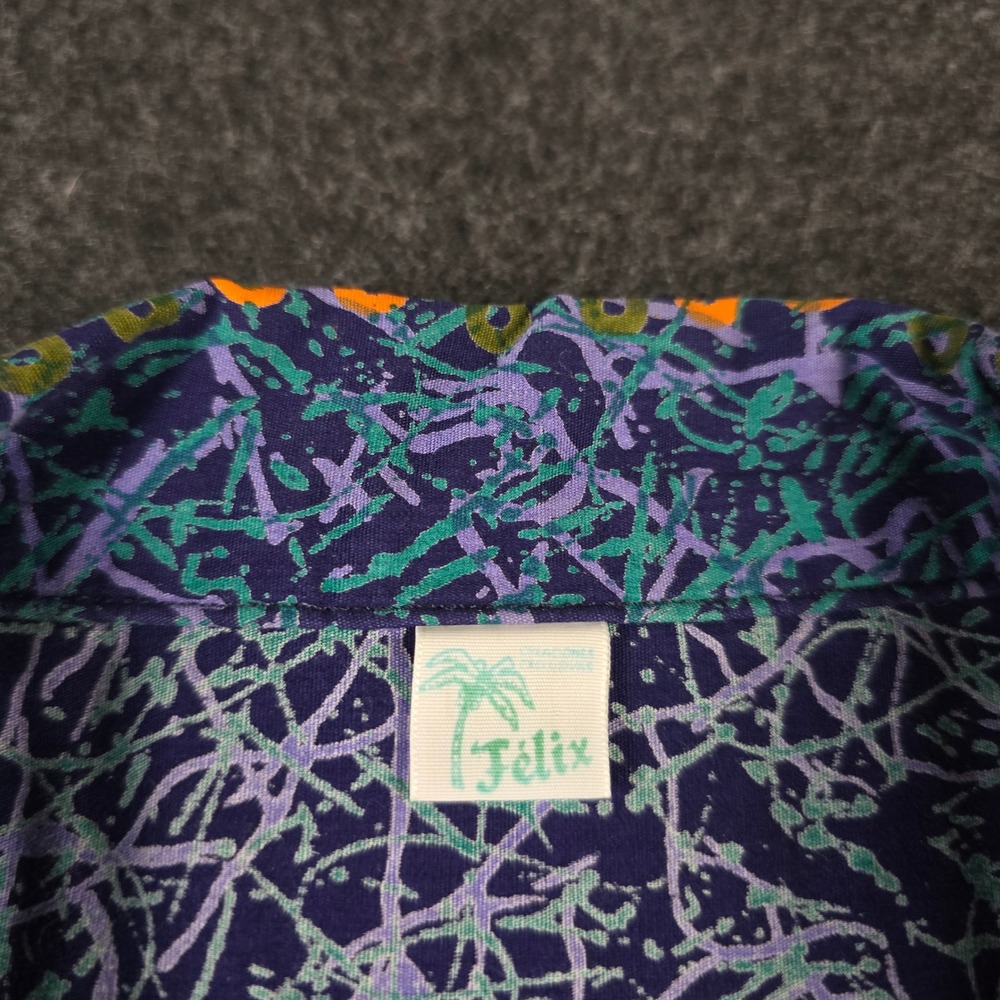 Vtg Button Down Camp Shirt Mexico Aztec Mayan Batik Graphic Print Men's XL - Picture 3 of 10